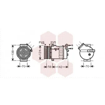 Compresseur, climatisation VAN WEZEL OEM 55189005