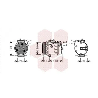 Compresseur, climatisation VAN WEZEL OEM 71724084