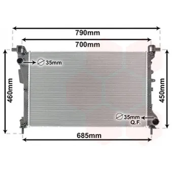 Radiateur, refroidissement du moteur VAN WEZEL 17012708