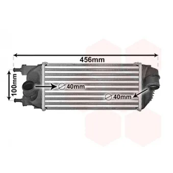 Intercooler, échangeur VAN WEZEL OEM 51953635