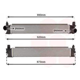 Intercooler, échangeur VAN WEZEL OEM 1617322580