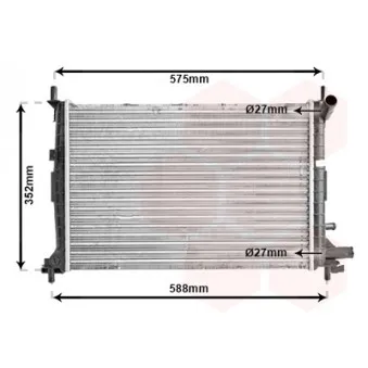 Radiateur, refroidissement du moteur VAN WEZEL 18002220 pour FORD FIESTA 1.3 i - 50cv