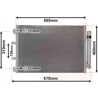 Condenseur, climatisation VAN WEZEL 18005487 pour FORD C-MAX 1.0 EcoBoost - 125cv