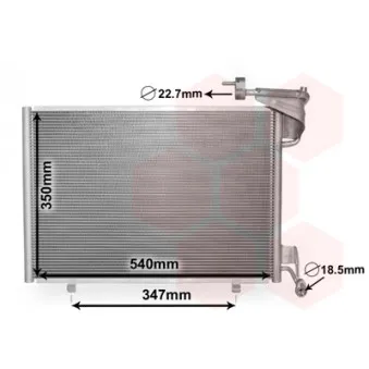 Condenseur, climatisation VAN WEZEL 18005592 pour FORD FIESTA 1.0 EcoBoost - 125cv