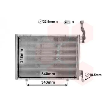 Condenseur, climatisation VAN WEZEL 18005593 pour FORD FIESTA 1.6 TDCi - 90cv