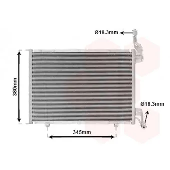 Condenseur, climatisation VAN WEZEL 18005640