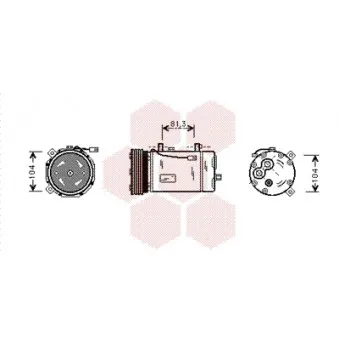 Compresseur, climatisation VAN WEZEL OEM 7M0820803Q