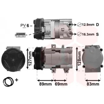 Compresseur, climatisation VAN WEZEL OEM F8FH19D629RA