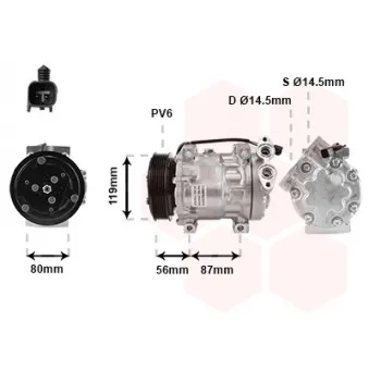 Compresseur, climatisation VAN WEZEL OEM 1465439