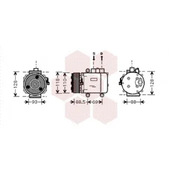 Compresseur, climatisation VAN WEZEL OEM 6S7119D629BA