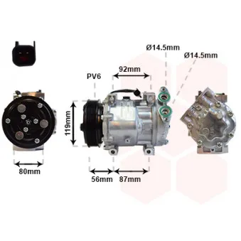 Compresseur, climatisation VAN WEZEL OEM 1465439
