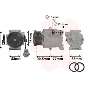 VAN WEZEL 1800K434 - Compresseur, climatisation