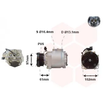 Compresseur, climatisation VAN WEZEL OEM 4991276