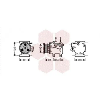 Compresseur, climatisation VAN WEZEL OEM 5S5119D629AA