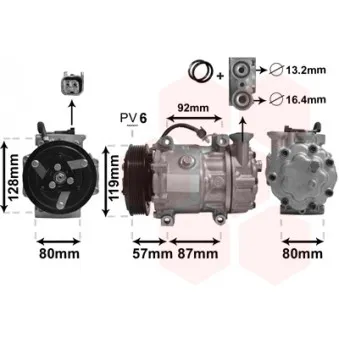 Compresseur, climatisation VAN WEZEL OEM 5S6119D629AA