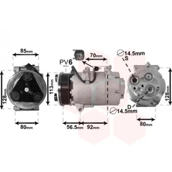 Compresseur, climatisation VAN WEZEL OEM 1445855