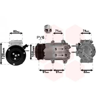 Compresseur, climatisation VAN WEZEL 1800K498