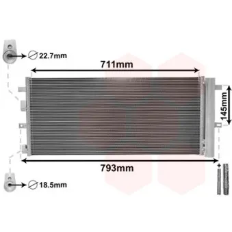 Condenseur, climatisation VAN WEZEL 18015701 pour FORD MONDEO 2.0 TDCi Bi-Turbo - 210cv