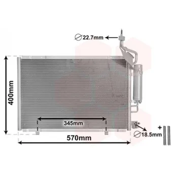 Condenseur, climatisation VAN WEZEL 18015706