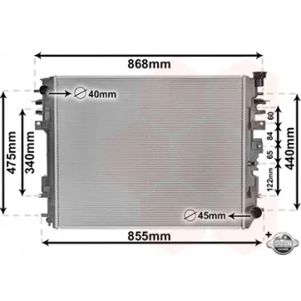 Radiateur, refroidissement du moteur VAN WEZEL 20012708