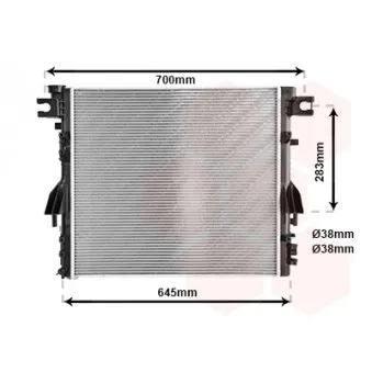 Radiateur, refroidissement du moteur VAN WEZEL OEM 55056633AB