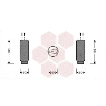 Filtre déshydratant, climatisation VAN WEZEL 2500D117