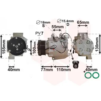 Compresseur, climatisation VAN WEZEL OEM 38810RNA024