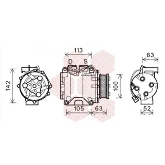 Compresseur, climatisation VAN WEZEL OEM 38810PNB006