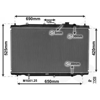 Radiateur, refroidissement du moteur VAN WEZEL 25012702