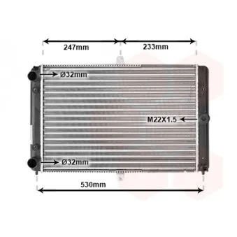 Radiateur, refroidissement du moteur VAN WEZEL 26002008