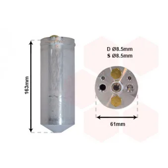 Filtre déshydratant, climatisation VAN WEZEL 2700D150