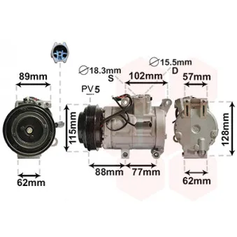 Compresseur, climatisation VAN WEZEL OEM BBM461450B