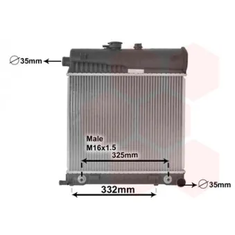 Radiateur, refroidissement du moteur VAN WEZEL 30002150 pour MERCEDES-BENZ CLASSE C C 200 T Kompressor - 192cv