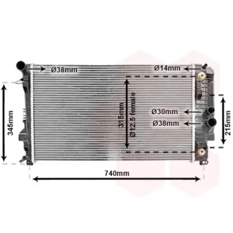 Radiateur, refroidissement du moteur VAN WEZEL 30002460 pour MERCEDES-BENZ VITO 116 CDI 4x4 - 163cv