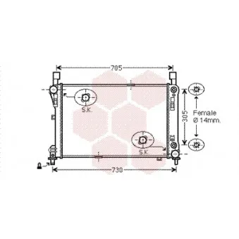 Radiateur, refroidissement du moteur VAN WEZEL OEM 1715000003