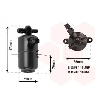 Filtre déshydratant, climatisation VAN WEZEL OEM 1298300183