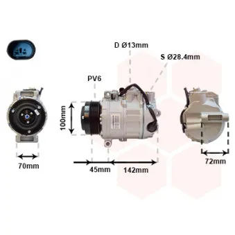 Compresseur, climatisation VAN WEZEL OEM a0012301311