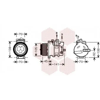 Compresseur, climatisation VAN WEZEL OEM 0012308211