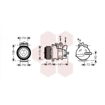 Compresseur, climatisation VAN WEZEL OEM a0012308411
