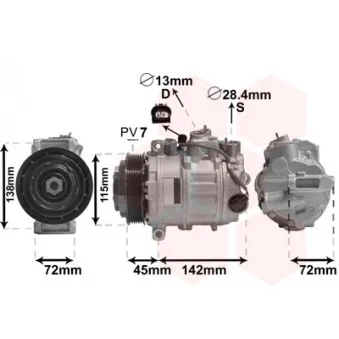 Compresseur, climatisation VAN WEZEL OEM 0022307511