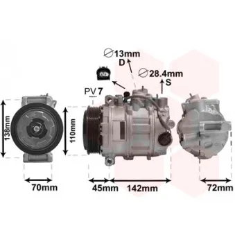 Compresseur, climatisation VAN WEZEL OEM A0022308011