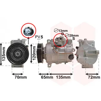 Compresseur, climatisation VAN WEZEL OEM A0022306311