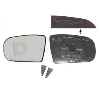 Verre de rétroviseur, rétroviseur extérieur VAN WEZEL 3029838 pour MERCEDES-BENZ CLASSE E E 280 - 204cv