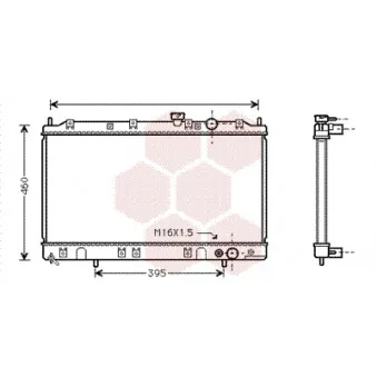 Radiateur, refroidissement du moteur VAN WEZEL 32002136