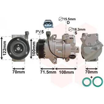 Compresseur, climatisation VAN WEZEL OEM 7813A058