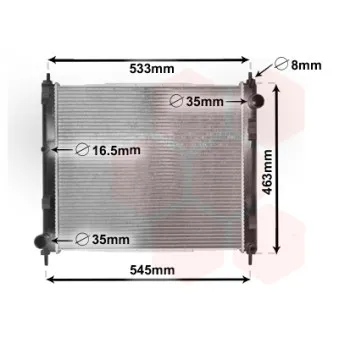 Radiateur, refroidissement du moteur VAN WEZEL OEM 21410BA62A