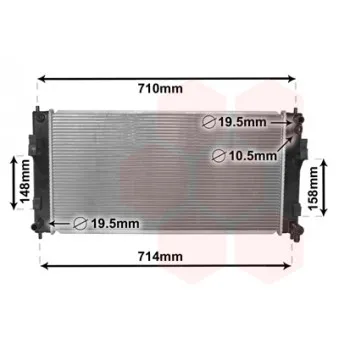 Radiateur, refroidissement du moteur VAN WEZEL OEM 214103NA0A