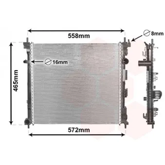 Radiateur, refroidissement du moteur VAN WEZEL 33002425