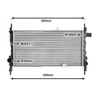 Radiateur, refroidissement du moteur VAN WEZEL 37002063 pour OPEL CORSA 1.3 - 60cv