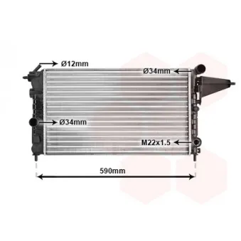 Radiateur, refroidissement du moteur VAN WEZEL 37002161 pour OPEL VECTRA 1.6 S - 82cv